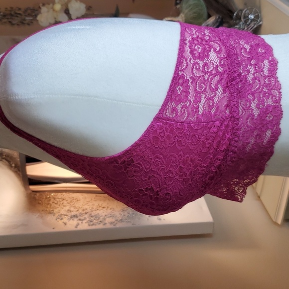 SOMA 💖NWT💖 Size Large Bralette Lace Racerback "Magenta" Color! 💖💖💖 - Picture 6 of 13